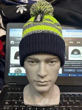 ICAP cuffed winter knit pom beanie